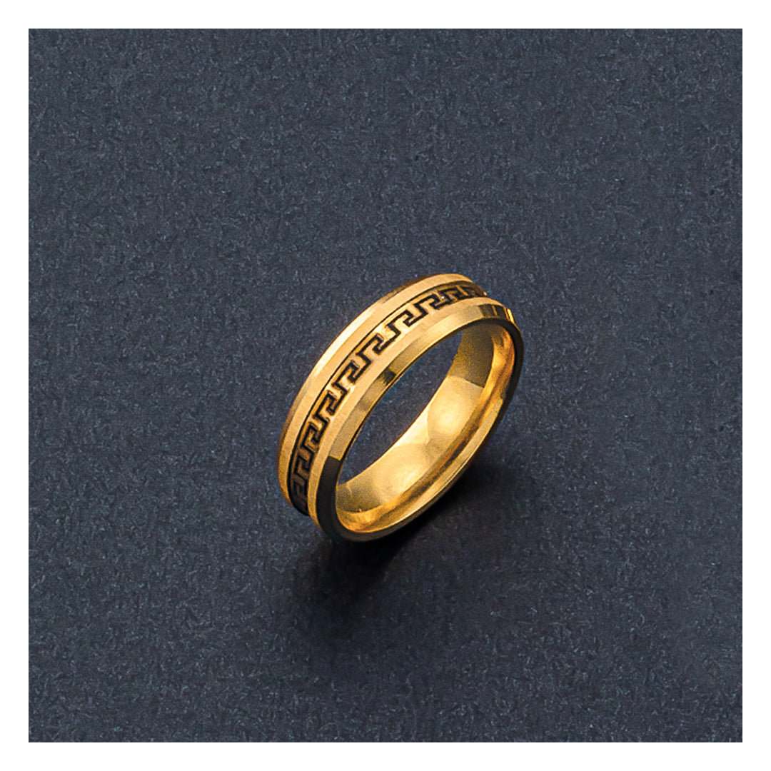 ANILLO EN ACERO DORADO