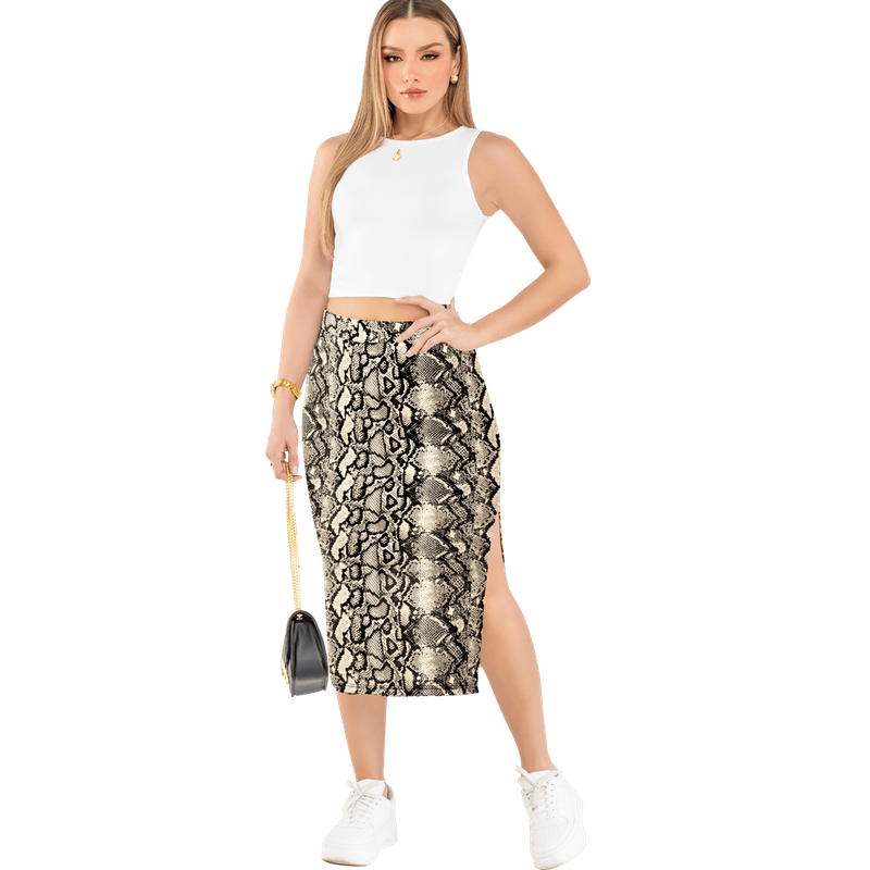 Falda En Poliester Spandex, Silueta Ajustado