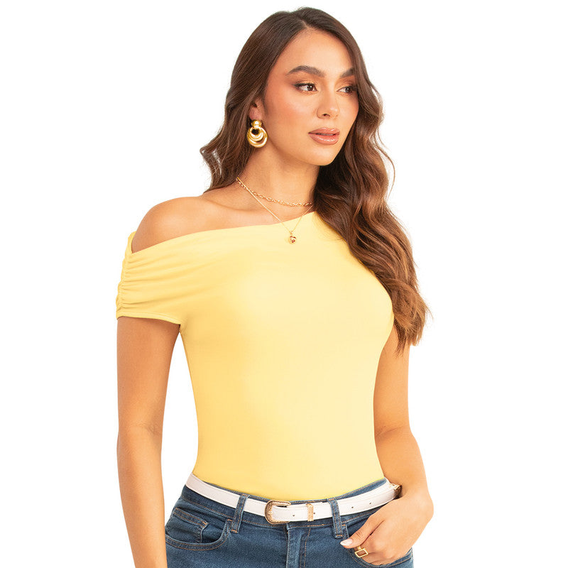 Blusa en Poliéster Spandex Silueta Ajustada