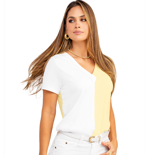 Blusa con Bloque de Colores