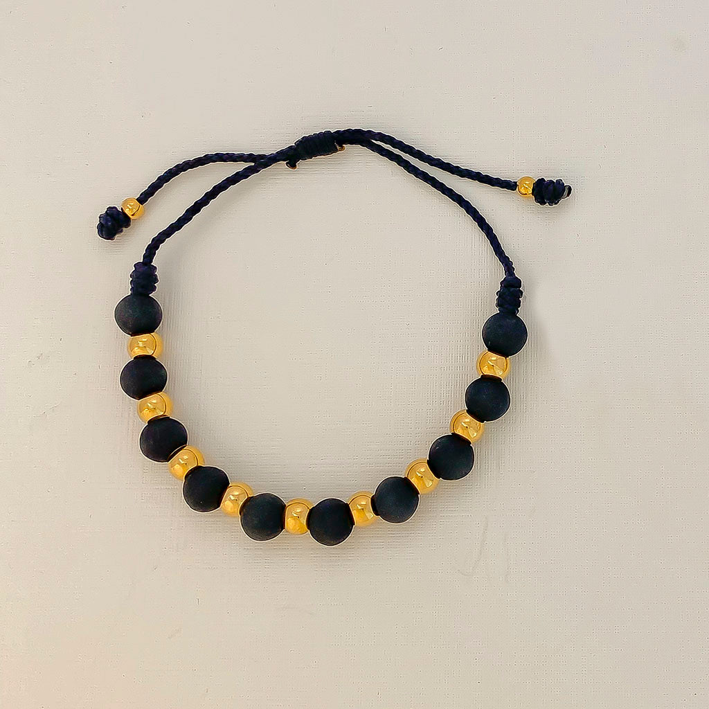 Pulsera en baño de oro - negra