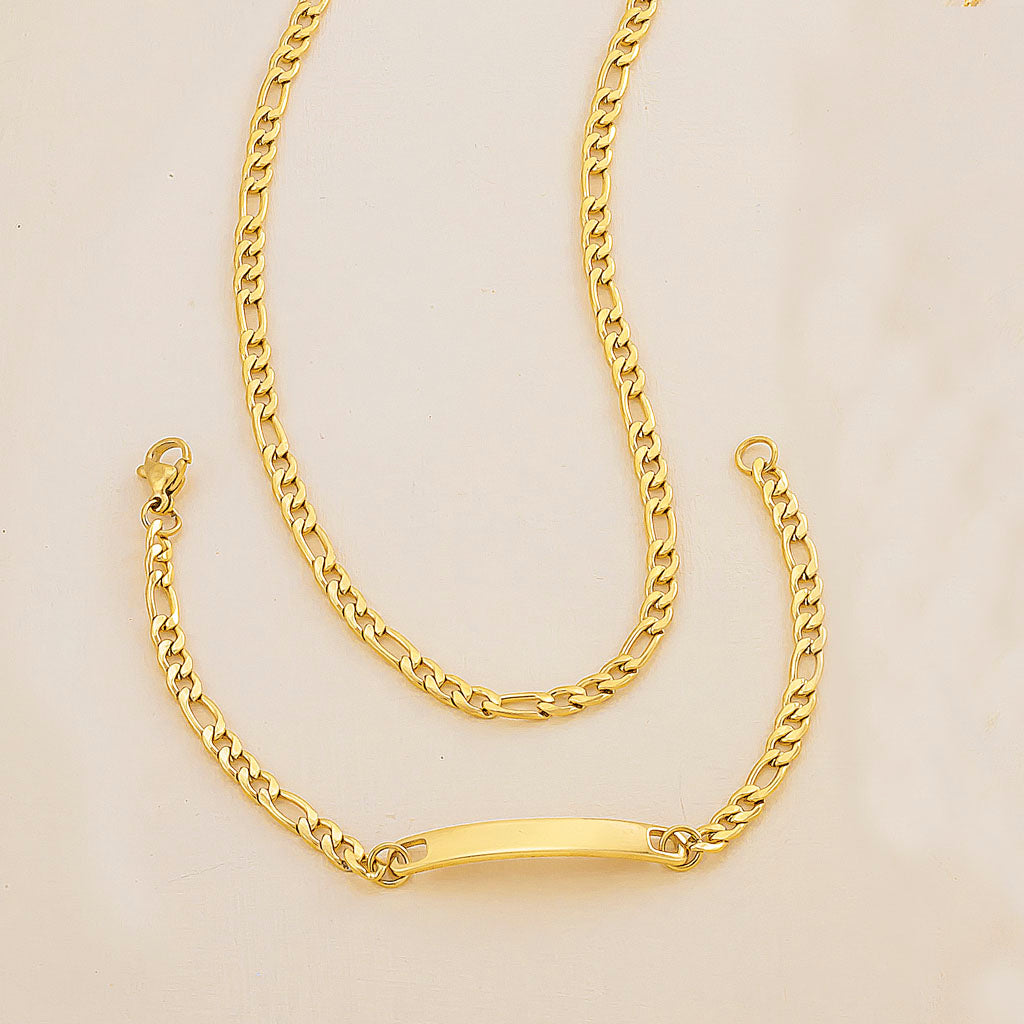 Cadena y pulsera en acero para niño