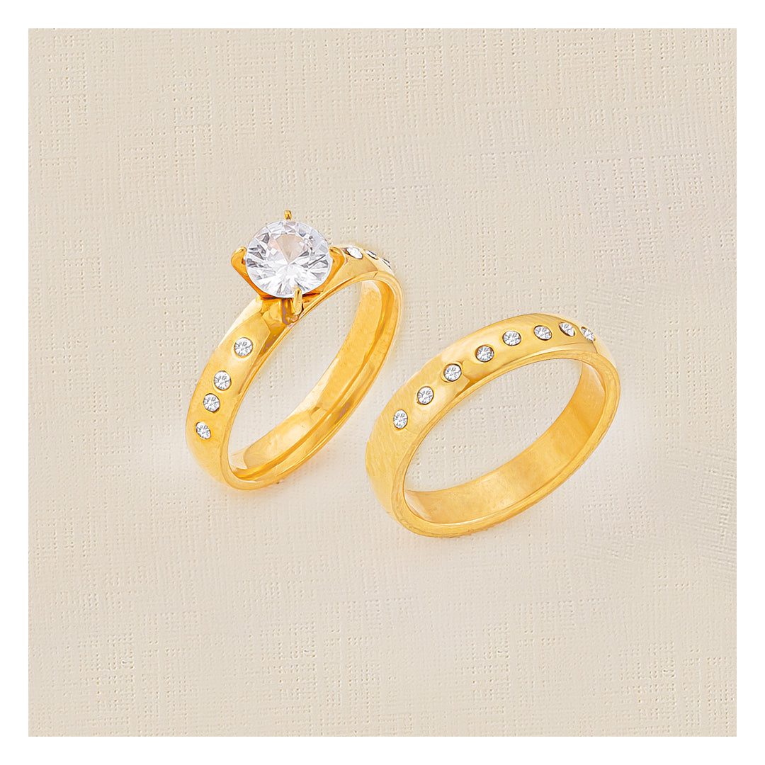 Argolla Y Pisargolla Doradas En Acero