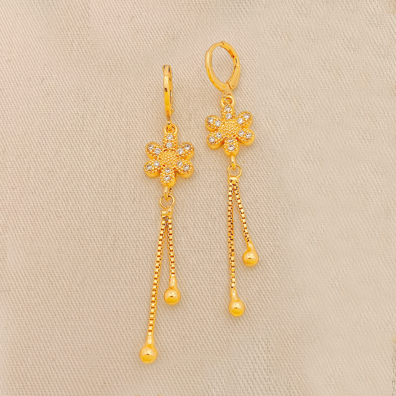 Aretes En Cover Gold Con Micro Cristales