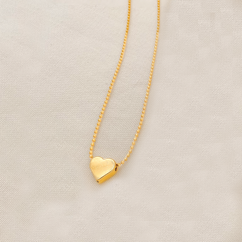 Collar Baño Oro, Corazon Dorado