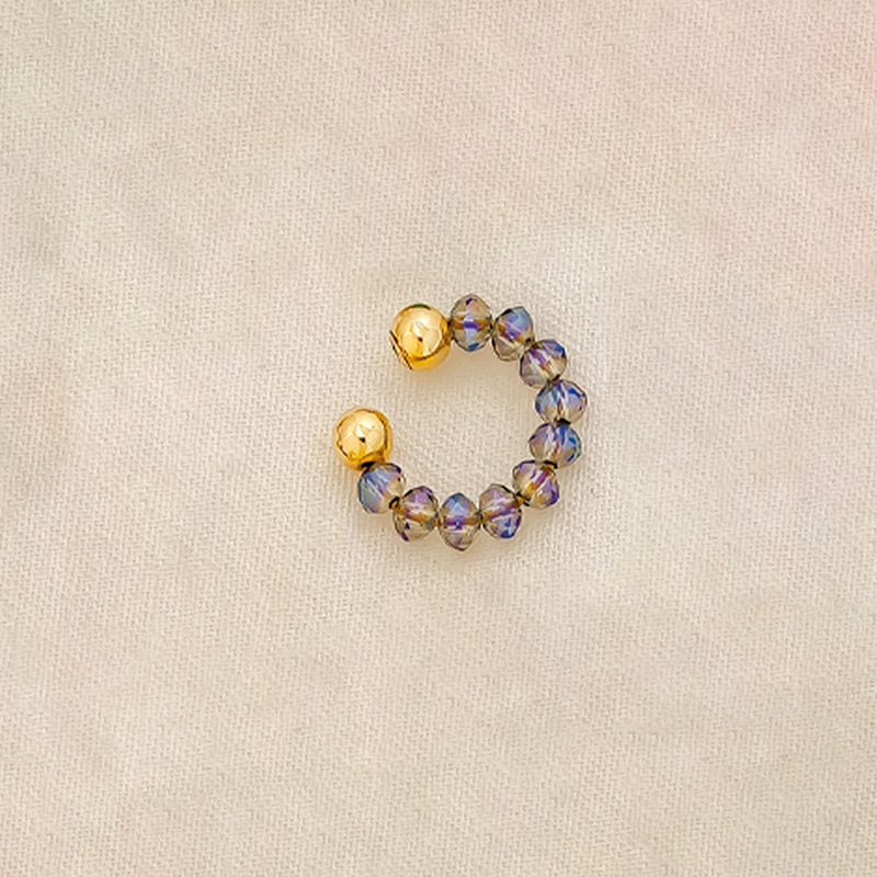 Aretes-Earcuff Baño Oro, Azul