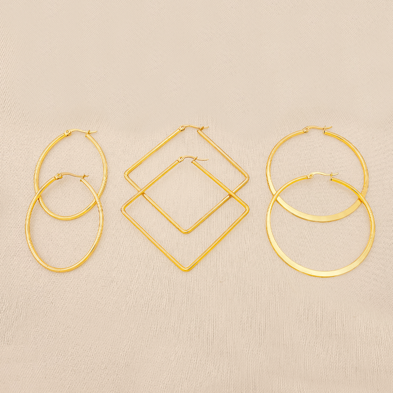 Set X 3 Candongas En Acero