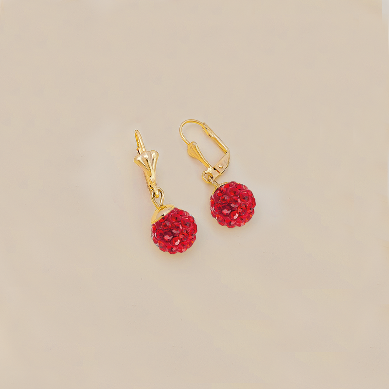Aretes Baño Oro, Rojo