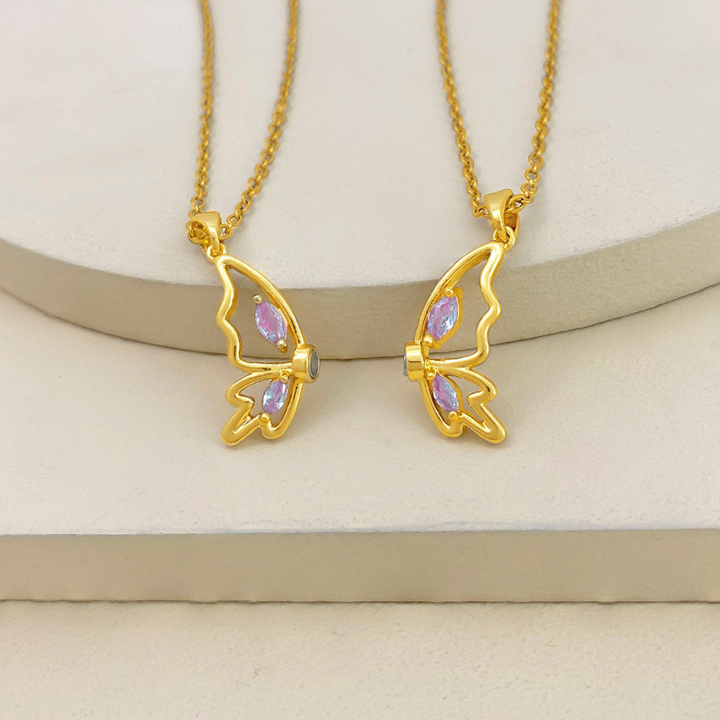 Set collares mariposa cover gold
