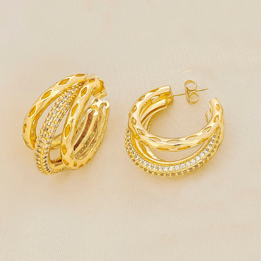 Aretes en cover gold