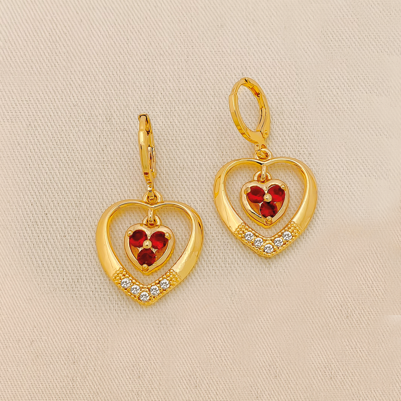 Aretes En Cover Gold Con Micro Cristales