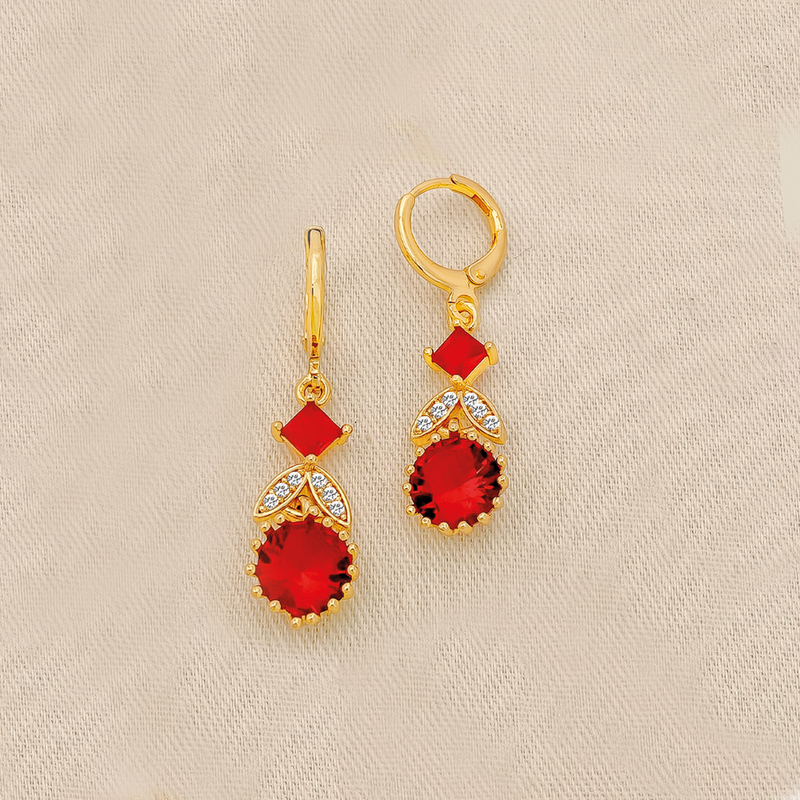 Aretes En Cover Gold Con Micro Cristales