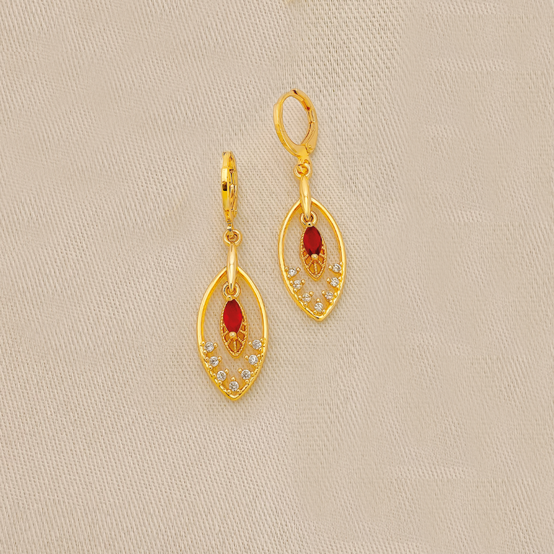 Aretes En Cover Gold Con Micro Cristales