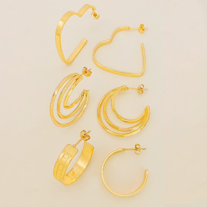 Set X 3 Candongas En Cover Gold