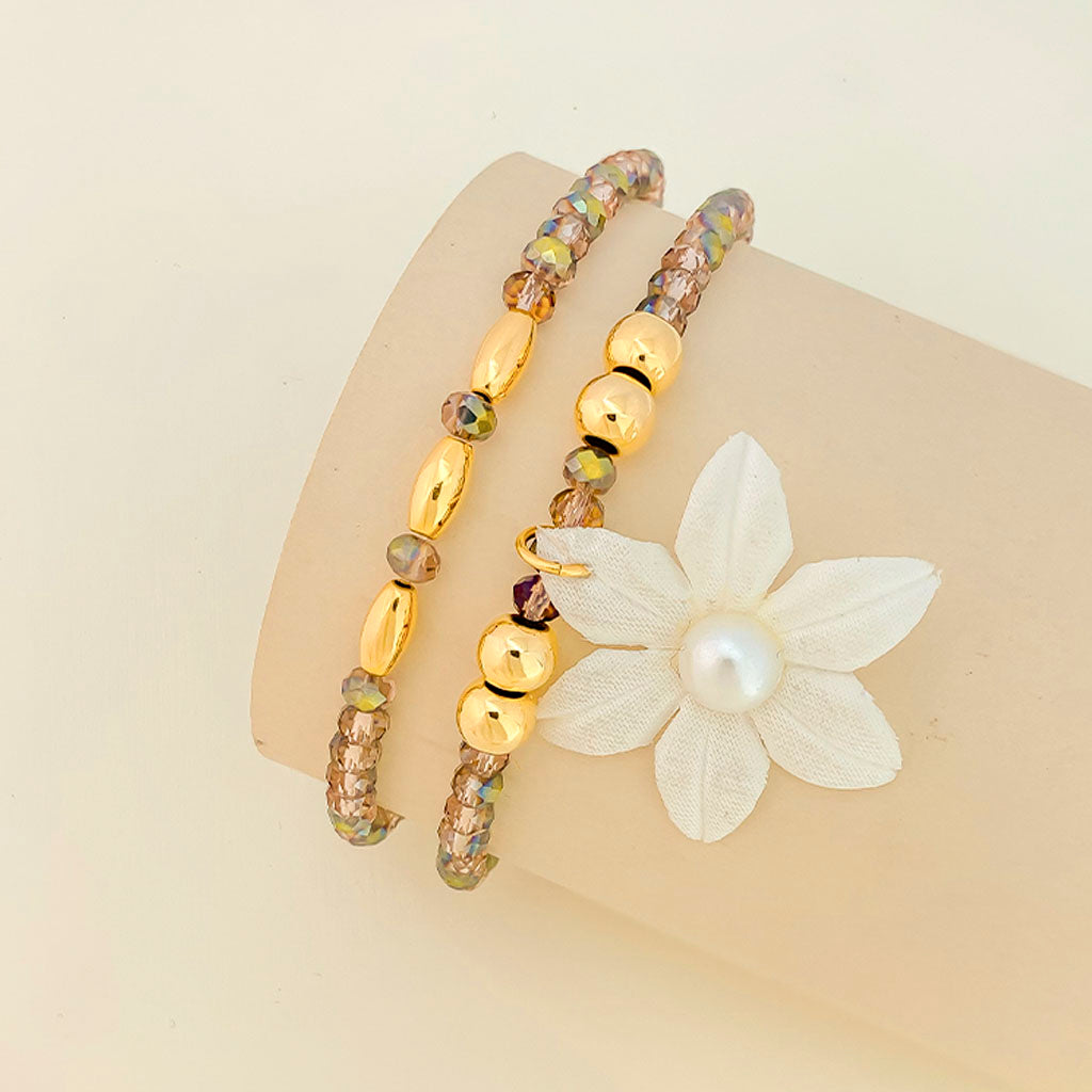 Set por 5 accesorios en baño de oro