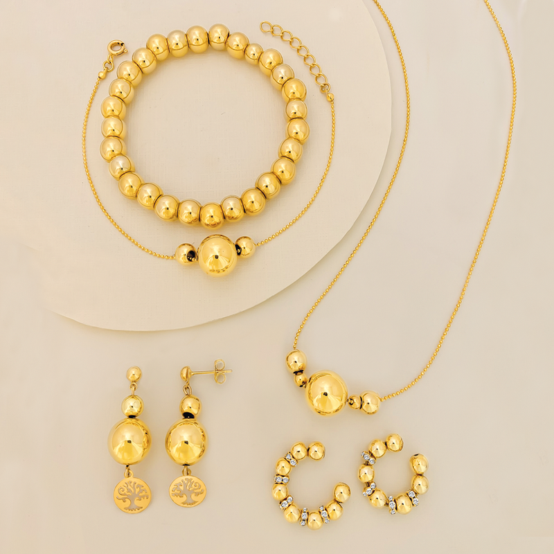 Set X 6 Accesorios En Baño De Oro
