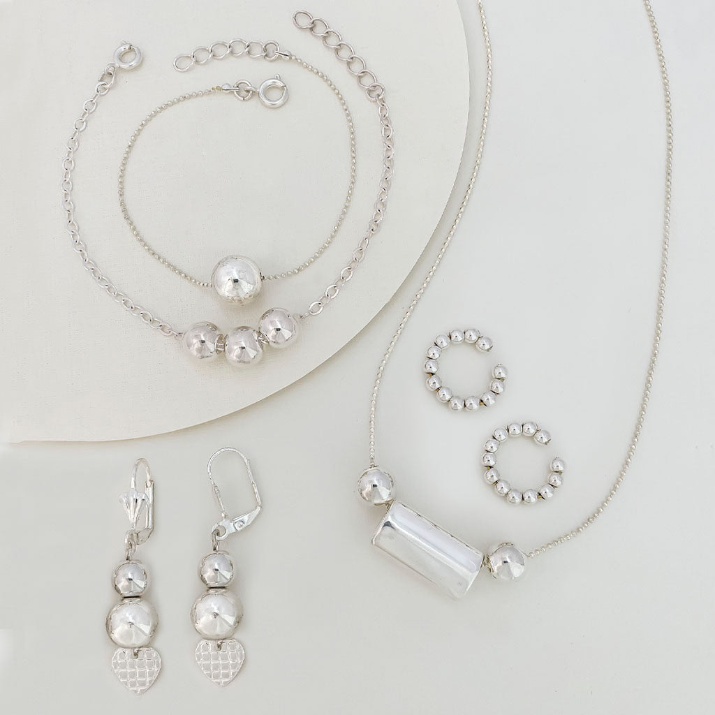 Set por 6 accesorios en baño de plata