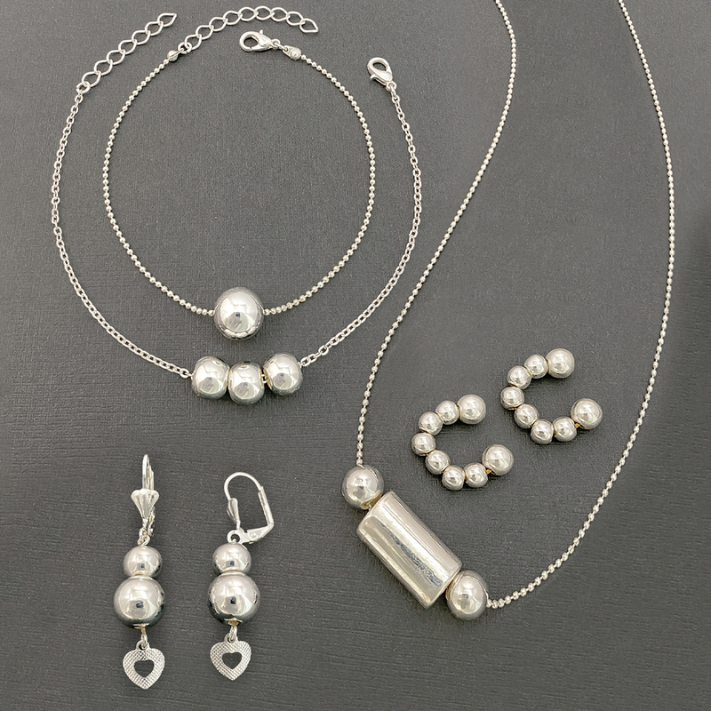 Set X 6 Accesorios En Baño De Plata