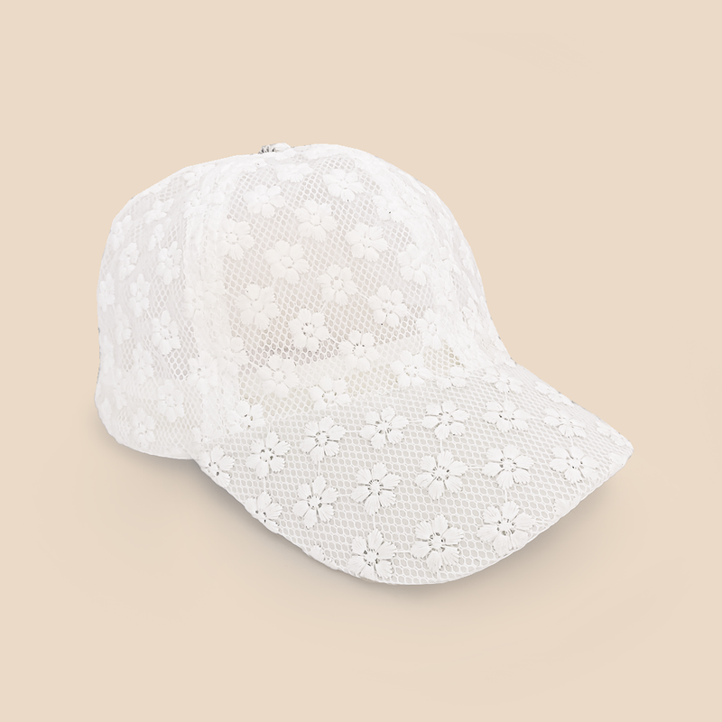 Gorras Drill, Gorra De Flor Blanco