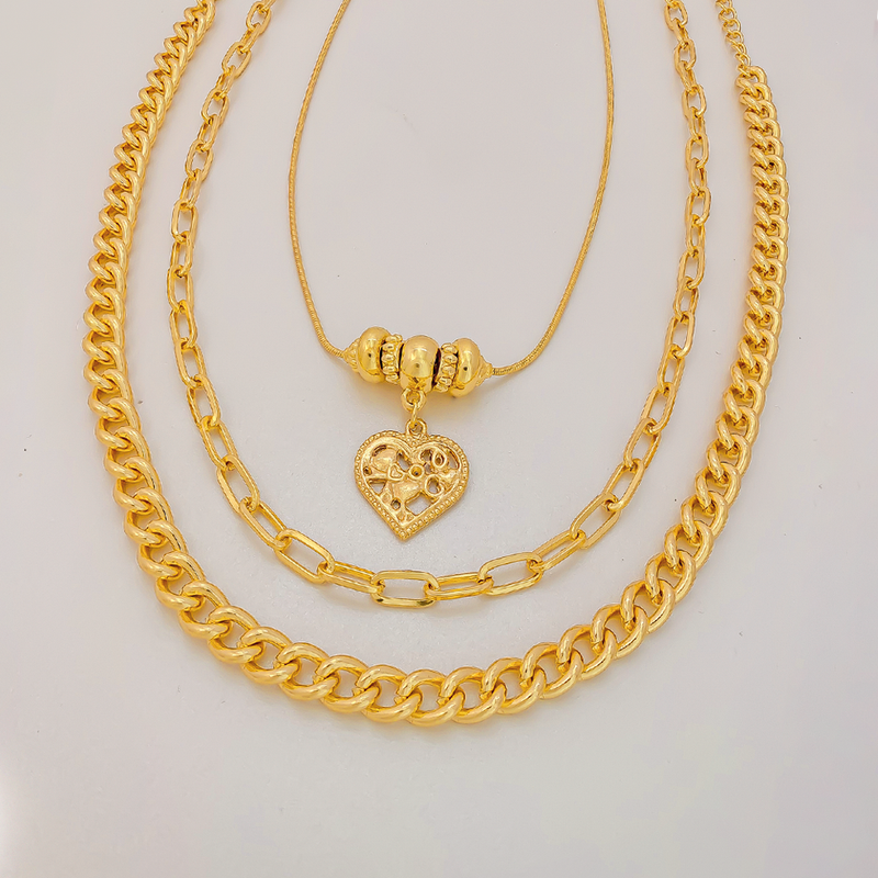 Set X 3 Collares En Cover Gold