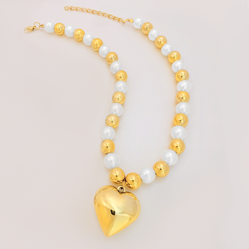 Set X 3: Collar + Pulsera + Topos En Baño Dorado