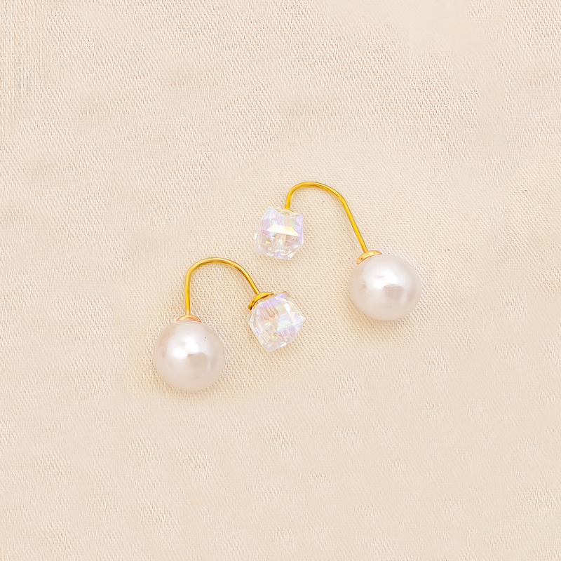 Aretes Doble Faz En Cover Gold