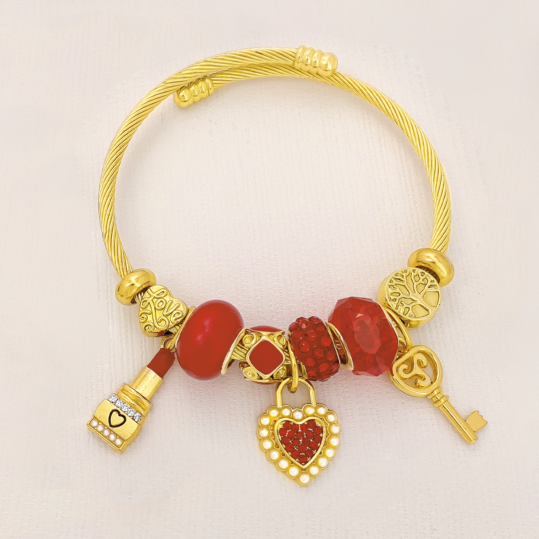 Pulsera Tipo Pandora En Cover Gold