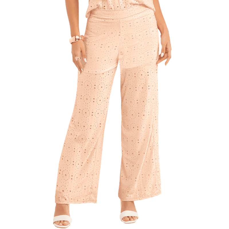Pantalon En Ojalillo Tejido De Punto