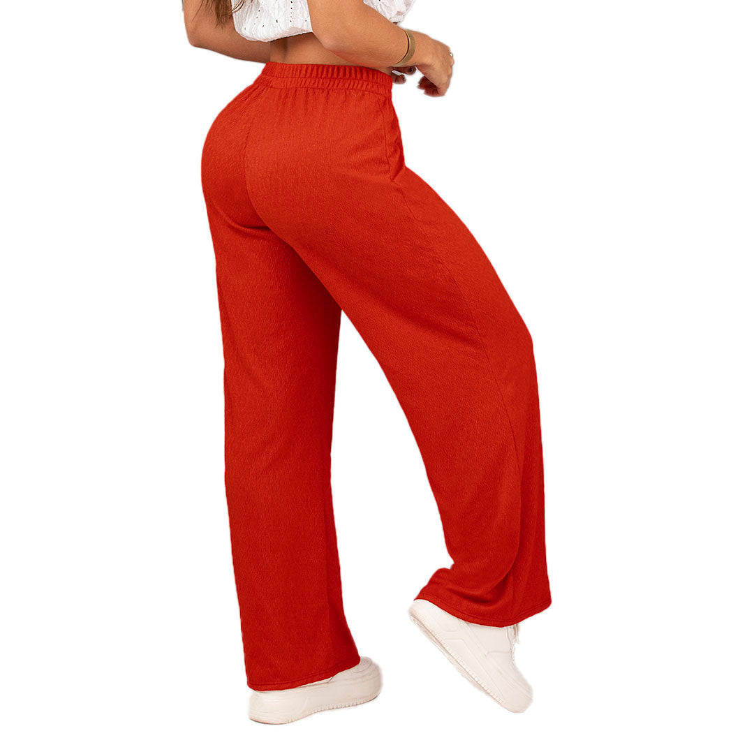 PANTALON EN TEJIDO DE PUNTO CON TEXTURA, SILUETA SEMIAJUSTADA