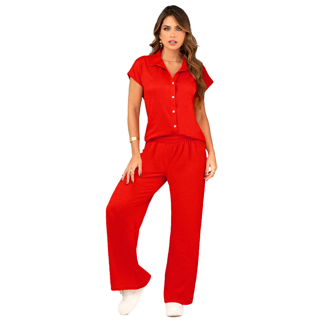 PANTALON EN TEJIDO DE PUNTO CON TEXTURA, SILUETA SEMIAJUSTADA