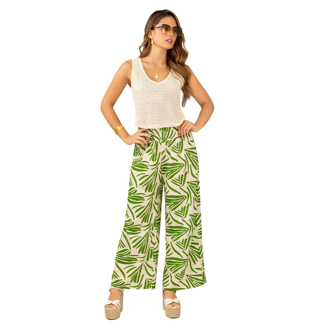 PANTALON EN TEJIDO PLANO, SILUETA SEMIAJUSTADA