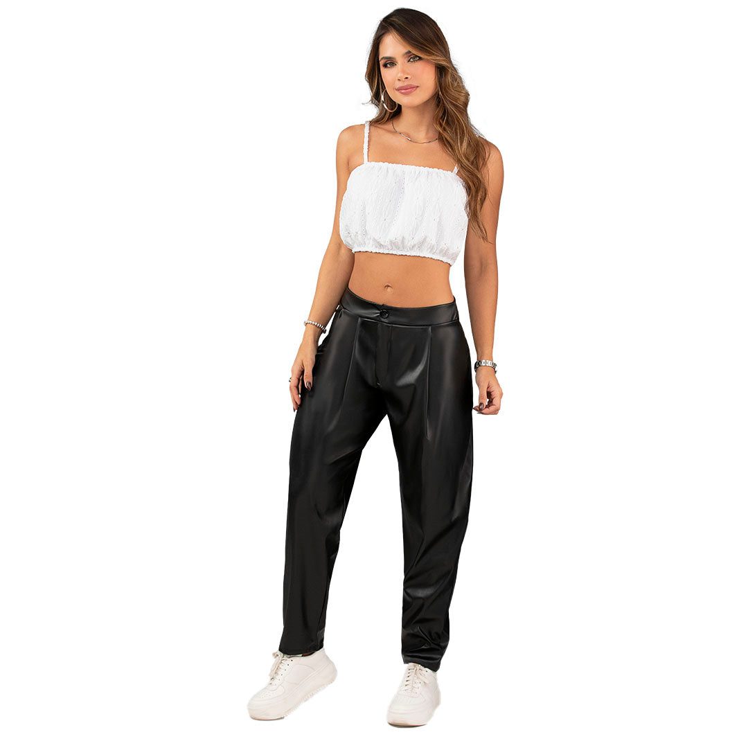 CROP TOP EN TEJIDO DE PUNTO CON TEXTURA, SILUETA SEMIAJUSTADA