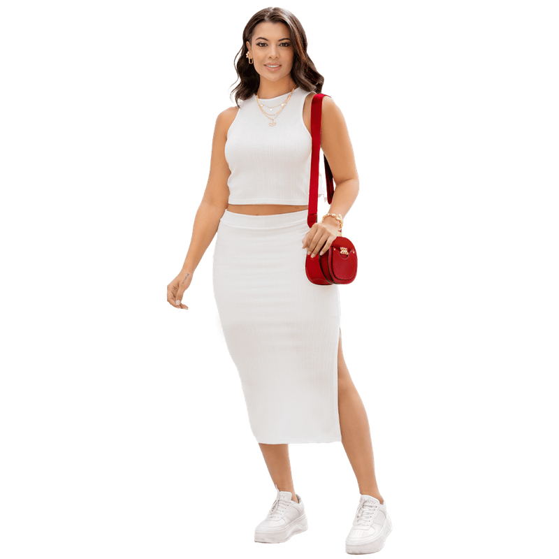 Crop Top En Tejido De Punto Con Textura
