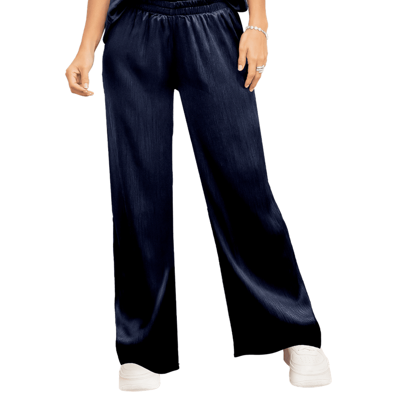 Pantalon En Tejido Plano Con Textura