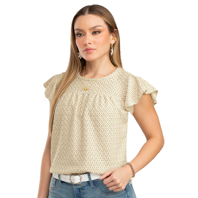Blusa En Tejido De Punto Con Textura