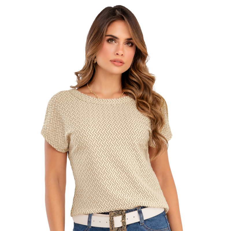 Blusa En Tejido De Punto Con Textura