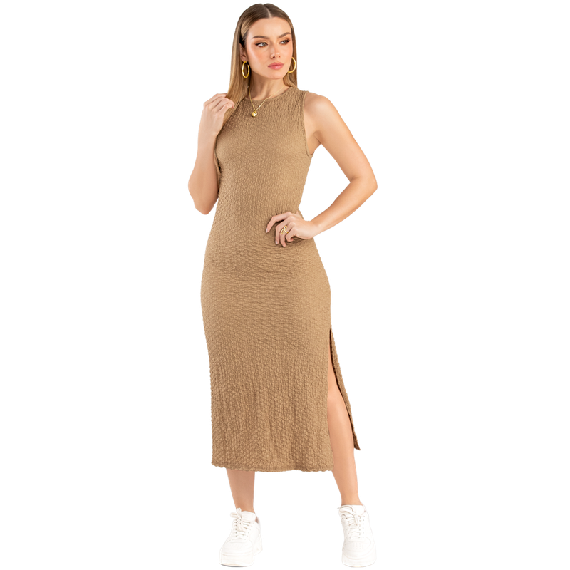 Vestido En Tejido De Punto Con Textura