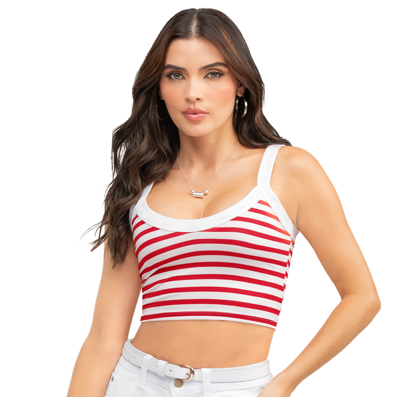 Crop Top En Poliester Spandex