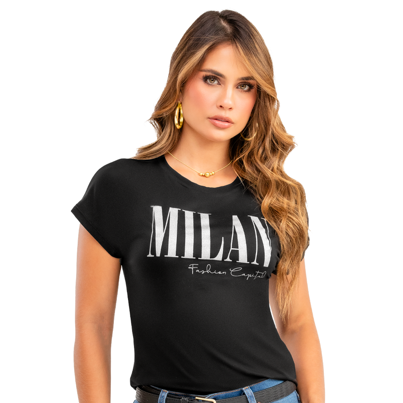 Camiseta En Poliester Spandex, Silueta Semiajustada