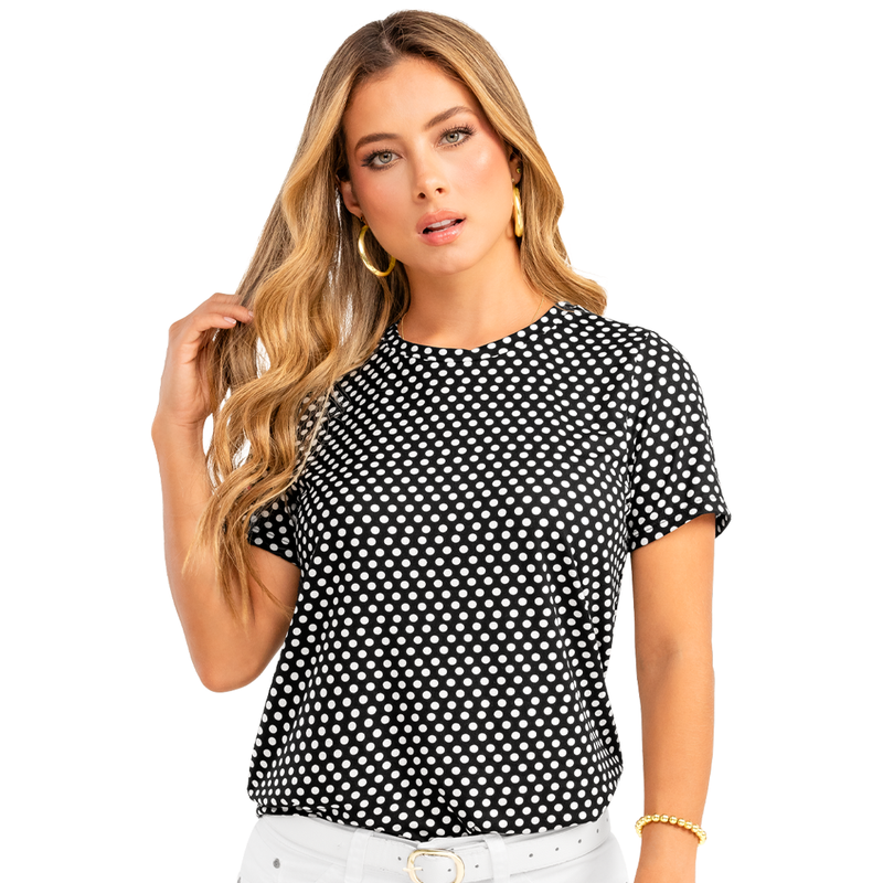 Camiseta En Poliester Spandex, Silueta Semiajustada