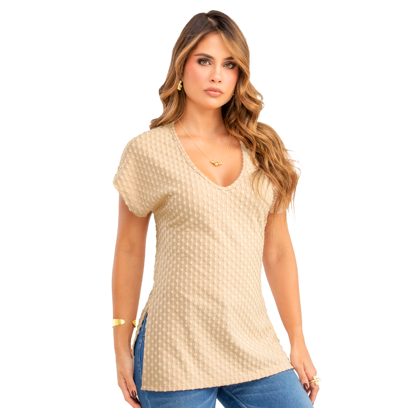 Bluson En Tejido De Punto Con Textura, Silueta Semiajustada