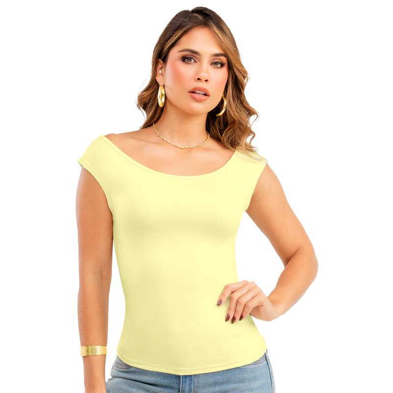 Blusa En Poliester Spandex, Silueta Semiajustada