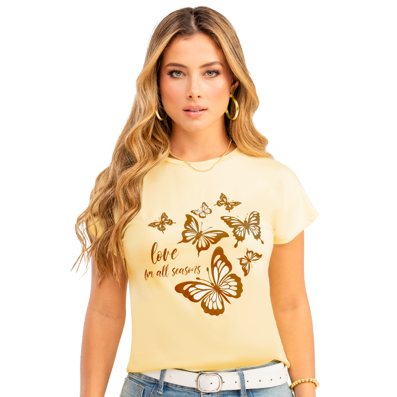 Camiseta En Poliester Spandex, Silueta Semiajustada