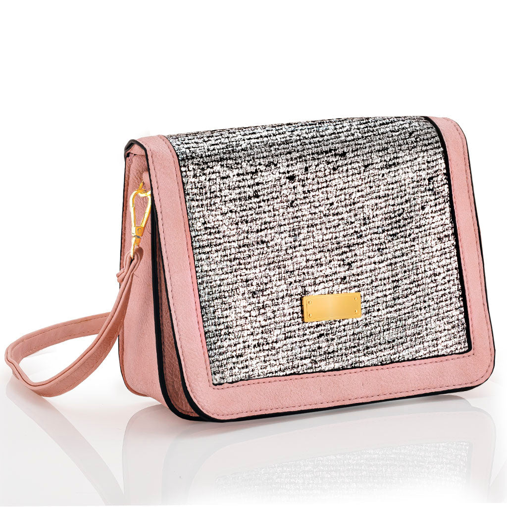 BOLSO MATERIAL TIPO CUERO - PALO DE ROSA