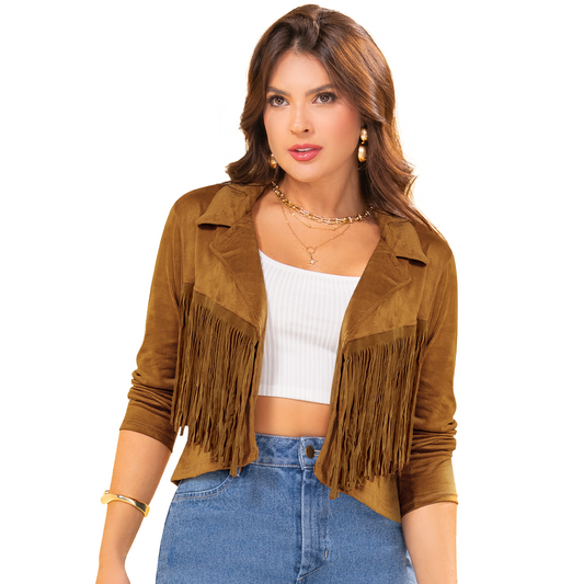 Chaqueta en velvetin, silueta semiajustada