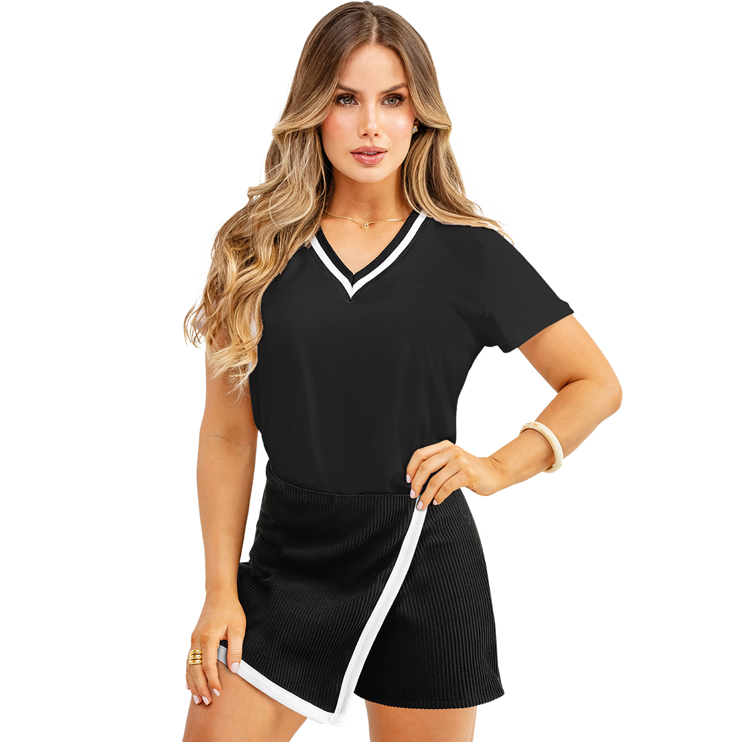 Falda Short Negro Semiajustada