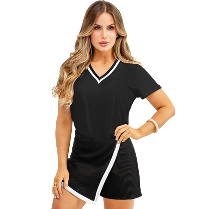 Falda Short Negro Semiajustada