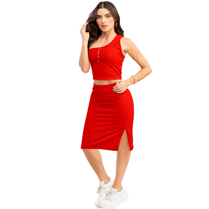 Conjunto En Poliester Spandex, Silueta Ajustado