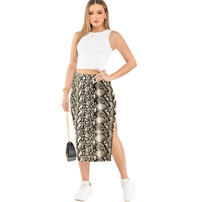 Falda En Poliester Spandex, Silueta Ajustado