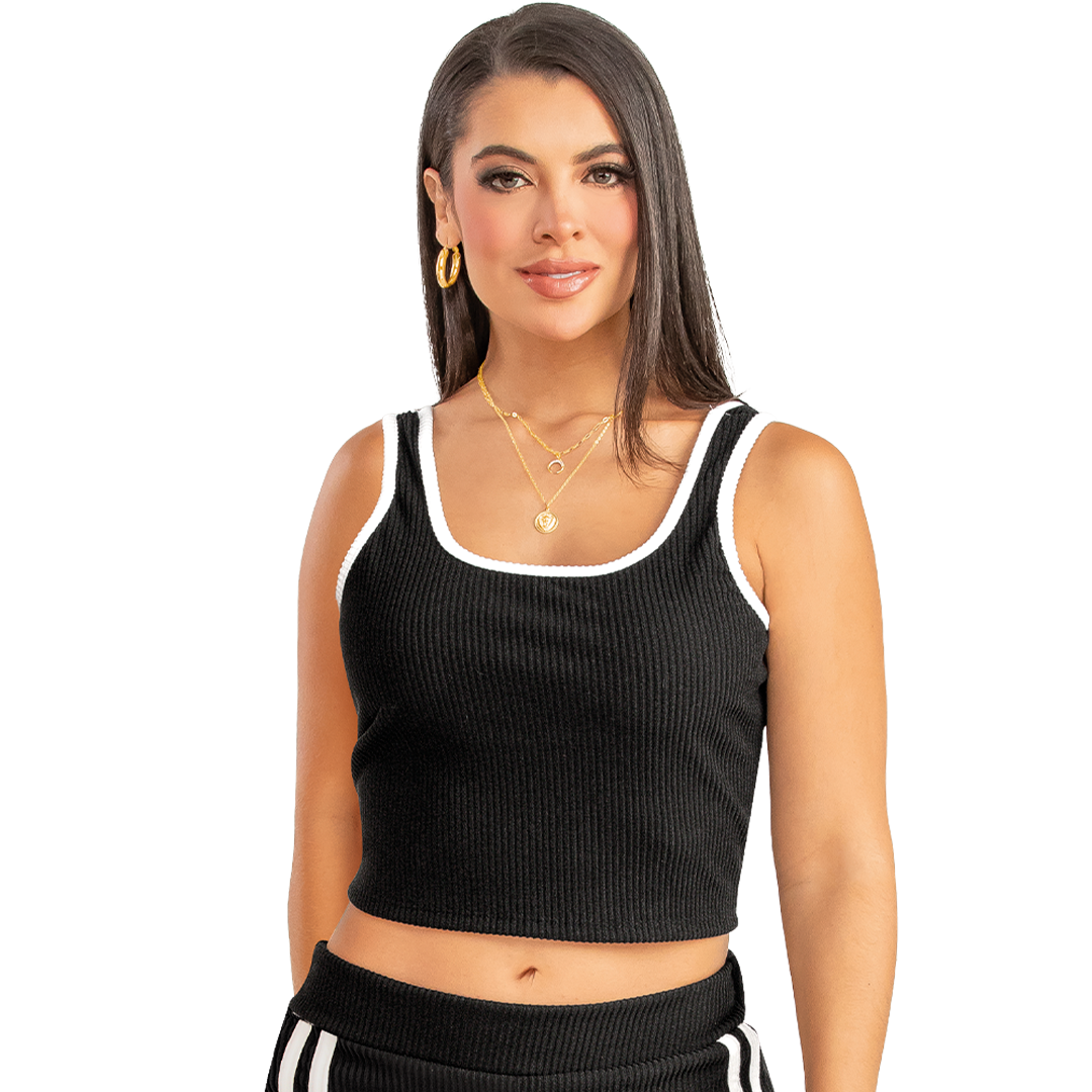 Crop Top en Poliéster Spandex